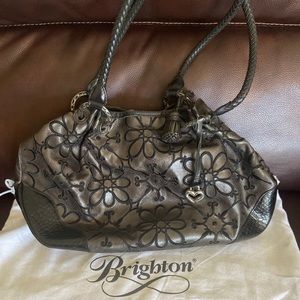 Brighton Valencia Leather pewter embroidered purse